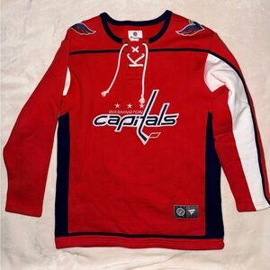 Fanatics Washington Capitals Hockey Jersey Style Pullover Mens Size M Red Blue